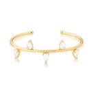 Bracelete gotas cristais banhado a ouro