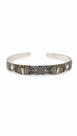 Bracelete Indiano Aberto Prata de Bali 925 Com Detalhe Dourado