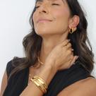 Bracelete Lapidado banhado a ouro