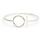 Bracelete Liso Com 2 Detalhes Circulo E Palito 2,5g 1,5mm