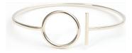 Bracelete Liso Com 2 Detalhes Circulo E Palito 2,5g 1,5mm