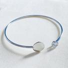 Bracelete Liso com Pedra em Aço Inox