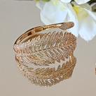 Bracelete Luxo Folha Microcravejado Zircônia Cristal