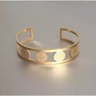 Bracelete luxo Medalhas de São Bento Dourado Ajustável em Aço Inoxidável 316L