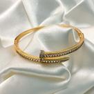 Bracelete luxo prego cravejado zircônia retangulares banhado a ouro 18k Bracelete luxo prego cravejado zircônia retangulares banhado a ouro 18k