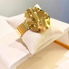 Bracelete matelado chapa redonda banhado em ouro 18k