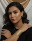 Bracelete Maxi Ajustável com Relevo Boho Chic Bijuteria Moderna
