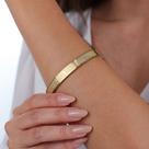 Bracelete Oração Pai Nosso em Aço Inoxidável Dourado