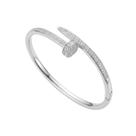 Bracelete prego microcravejado - Banhado em ródio