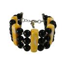 Bracelete Preto Amarelo Resina Bracelete Preto Amarelo Resina