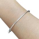 Bracelete Pulseira Aro Redondo 2mm de Prata 925 Feminina