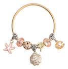 Bracelete Pulseira Concha Estrela Do Mar Rosa