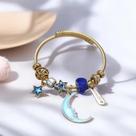 Bracelete Pulseira Dourada Ajustável Com 7 Berloques