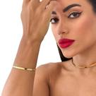 Bracelete Pulseira Feminina Liso Bijuterias Femininas banho Ouro 18k Prata feminino acessórios casamento noiva festa formatura