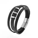 Bracelete Pulseira Masculino Couro Luxuoso Alpha Minimalista
