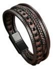 Bracelete Pulseira Masculino Minimalist Couro Executivo Luxo