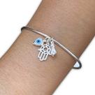 Bracelete Pulseira Pingente Patuá Olho Grego Figa Prata 925