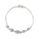 Bracelete Pulseira Prata 925 Coração Zircônias Delicada Moda
