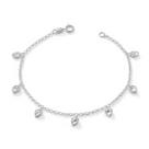 Bracelete Pulseira Prata Pingente Pedra Zircônias Delicada