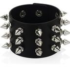 Bracelete Pulseira Spike Metal Punk Rock Emo Gótico Espinho Preto 22Cm x 5Cm