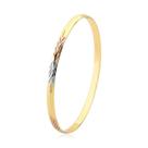 Bracelete Redondo Diamantado Folheado a Ouro 18k