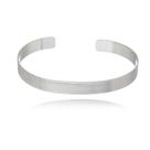 Bracelete regulável aro grosso banhado a ródio branco