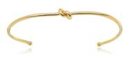 Bracelete regulável liso fino nó central Valéria banhado em ouro 18k