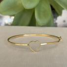 Bracelete Rígido com Coração Vazado Ref. 06.0315 Dourado Bracelete Rígido com Coração Vazado Ref. 06.0315 Dourado