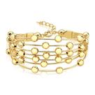 Bracelete Sete Elos com Bolinhas Folheado a Ouro 18k