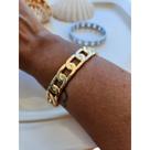 Bracelete Tipo Corrente Dourado e Prateado -
