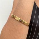 Bracelete Trabalhado com Oração Pai Nosso em Metal Banhado