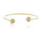 Bracelete Verona 2 Corações Cravejados Banho Ouro 18K Bracelete Verona 2 Corações Cravejados Banho Ouro 18K