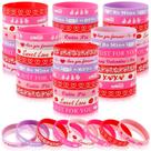 Braceletes de silicone para Dia dos Namorados Party Favors JUNEBRUSHS 64 unidades