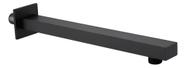 Braço Cano Quadrado Chuveiro Crivo Ducha Metal Preto Fosco 9063AP