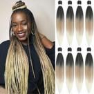 Braiding Hair Alrence, trança longa pré-esticada, 30 cm, 8 pacotes