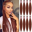 Braiding Hair AQINBEL, pré-esticado, 26 polegadas e 8 pacotes, gengibre escuro