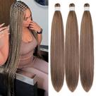 Braiding Hair, caixa pré-esticada, tranças de 26 polegadas, marrom acinzentado Braiding Hair, caixa pré-esticada, tranças de 26 polegadas, marrom acinzentado