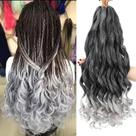 Braiding Hair conrora French Curly 60 cm, 8 pacotes sintéticos