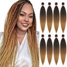 Braiding Hair DAN NING Ombre pré-esticado, 20" (50 cm), pacote com 8