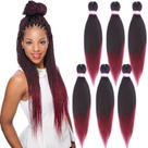 Braiding Hair Dorsanee Ombre Burgundy pré-esticado 20 polegadas x8