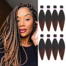 Braiding Hair Dorsanee, pré-esticado, 35 cm, 8 pacotes, marrom ombre Braiding Hair Dorsanee, pré-esticado, 35 cm, 8 pacotes, marrom ombre