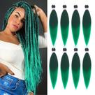 Braiding Hair Dorsanee, pré-esticado, 50 cm, 8 pacotes, verde ombre