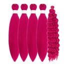 Braiding Hair Gozill Magenta Pink Boho Braids pré-esticadas