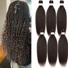 Braiding Hair Menethe Hair, pré-esticado, 24 cm, marrom escuro, 6 pacotes
