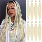Braiding Hair Pofworld, pré-esticado, 22 cm, pacote com 8 unidades sintéticas