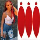 Braiding Hair Pruyo, vermelho pré-esticado, 26 polegadas, 300 g (3 pacotes)