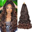 Braiding Hair Vitorish French Curl sintético de 22 polegadas, 8 pacotes