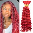 Braiding Hair Wassai 18 polegadas 200G vermelho, sintético de ondas profundas Braiding Hair Wassai 18 polegadas 200G vermelho, sintético de ondas profundas