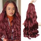 Braiding Hair WIPPORYA Burgundy French Curl 24 polegadas, pacote de 100 g/kg