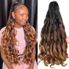 Braiding Hair WIPPORYA French Curl 24 polegadas, 6 pacotes para mulheres negras